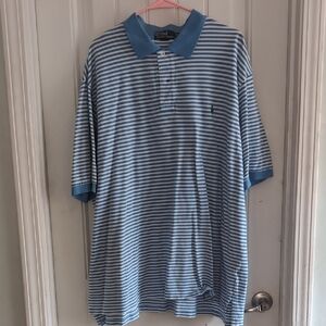 Polo by Ralph Lauren Light Blue and White Striped Shirt